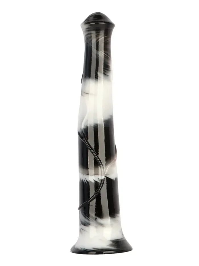 Big Jumpy Dildo Schwarz/Weiß 40 cm