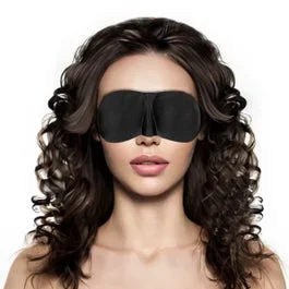 Black & White – Satin Curvy Mask – Augenbinde mit Gummibändern – black