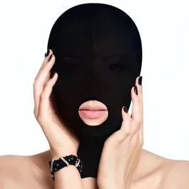 Black & White – Submission Mask with Open Mouth – black