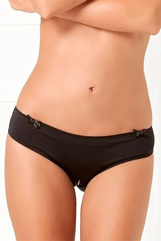 Black Magic Crotchless Open Back Panty in M/L