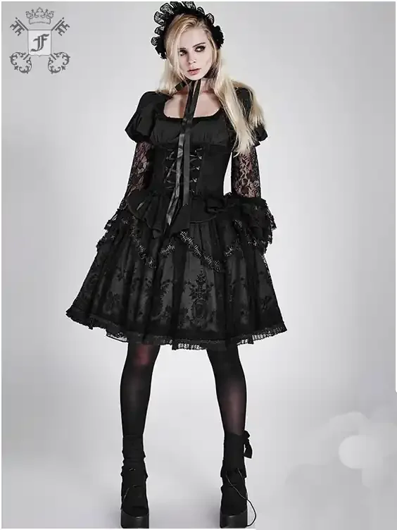 Bluse mit Puffärmeln und Spitze