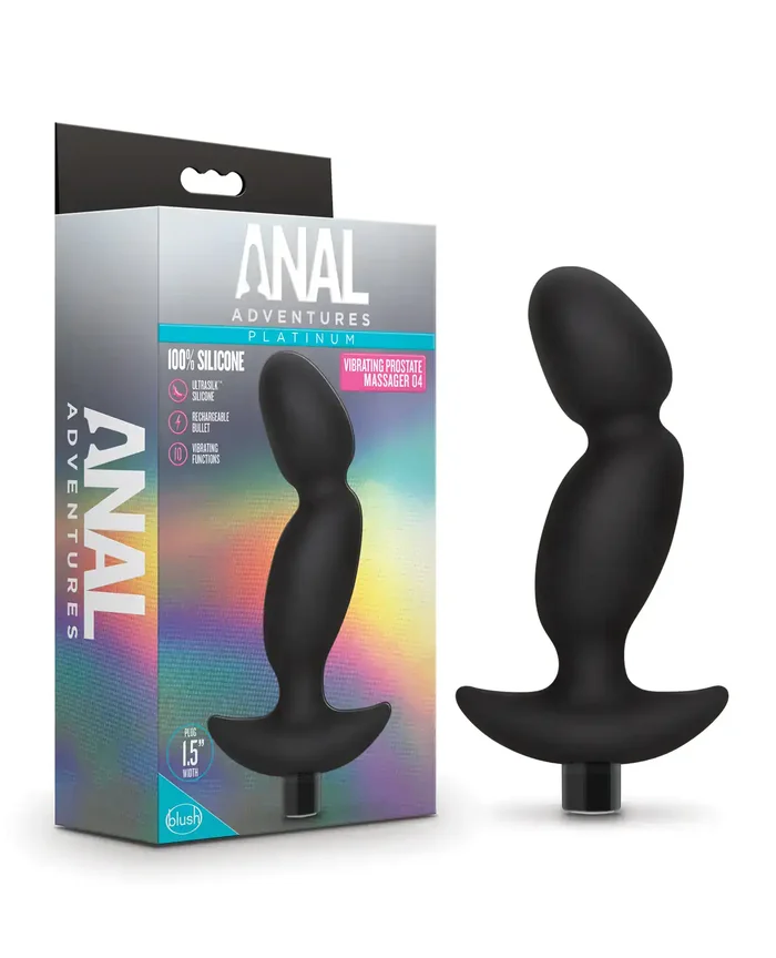 Blush Anal Adventures Platinum Silicone Vibrating Prostate Massager 04 – Black