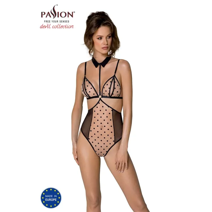 Body gepunktet schwarz/beige