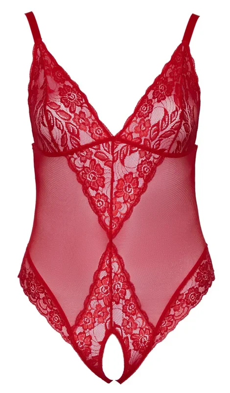 Body ouvert aus Powernet mit Spitzen-Einsätzen Cottelli CURVES