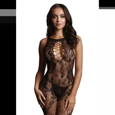 Bodystocking mit gekreuztem Ausschnitt – Einheitsgröße