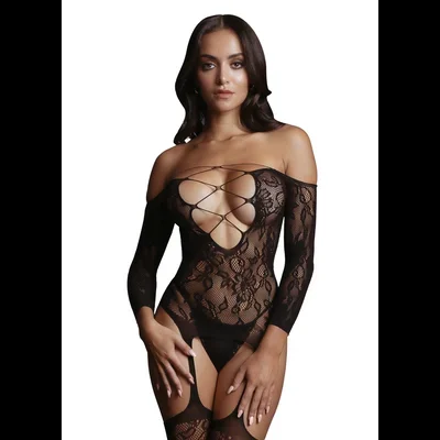 Bodystocking mit kreuzförmigem Ausschnitt – Einheitsgröße