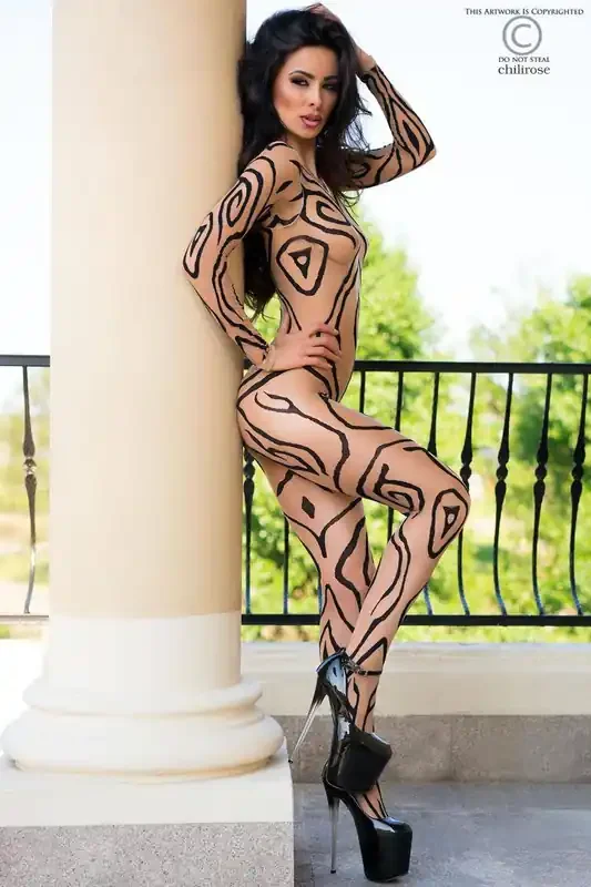 Bodystocking mit Tattoo-Effekt
