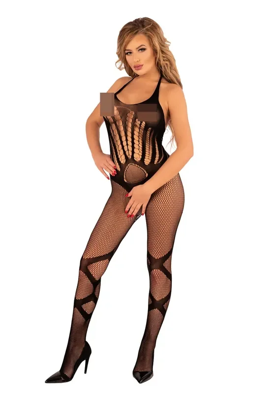 Bodystocking mit vielen Cut-Outs und Muster ouvert