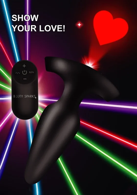 Booty Sparks Laser Heart Anal Plug w/Remote – Medium