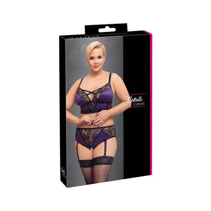 Bralette und Straps-Slip ouvert – Gekreuzte Dekolleté Größe-4XL