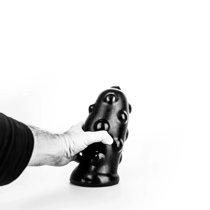 Breiter Dildo mit Noppen schwarz
