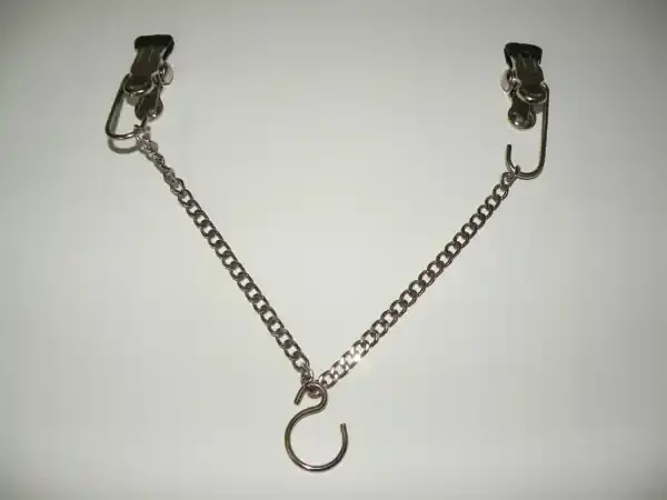 Brust- / Vagialklemmen mit Kette und Haken
