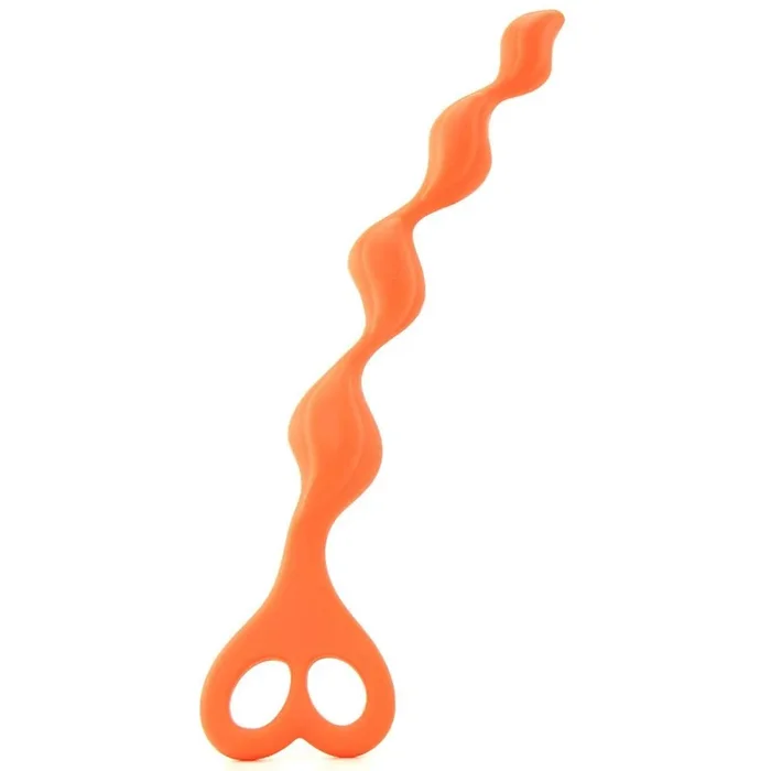 Bum Buddies Silicone Swirl Anal Beads in Orange