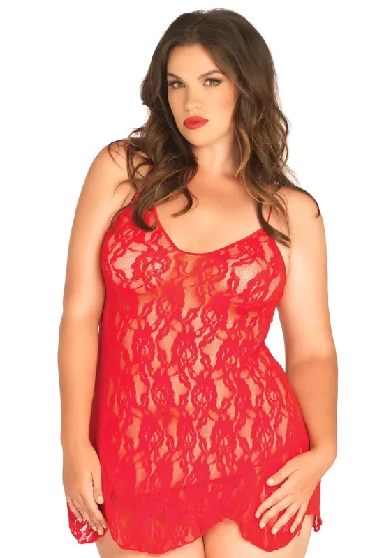 Chemise mit Rosenmuster – Queensize