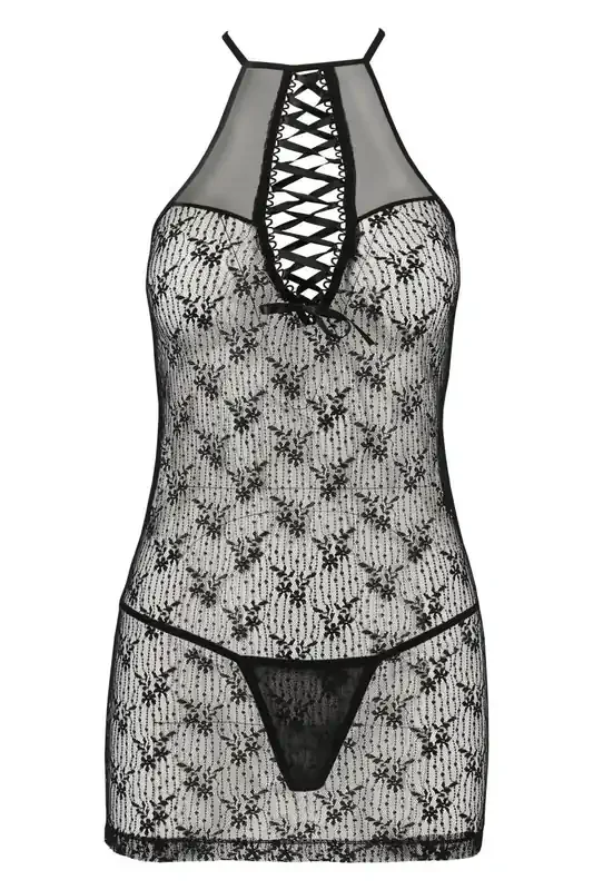 Chemise schwarz mit Muster