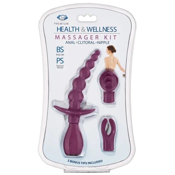 Cloud 9 Health and Wellness Anal Clitoral and Nipple Massager Kit – Purple