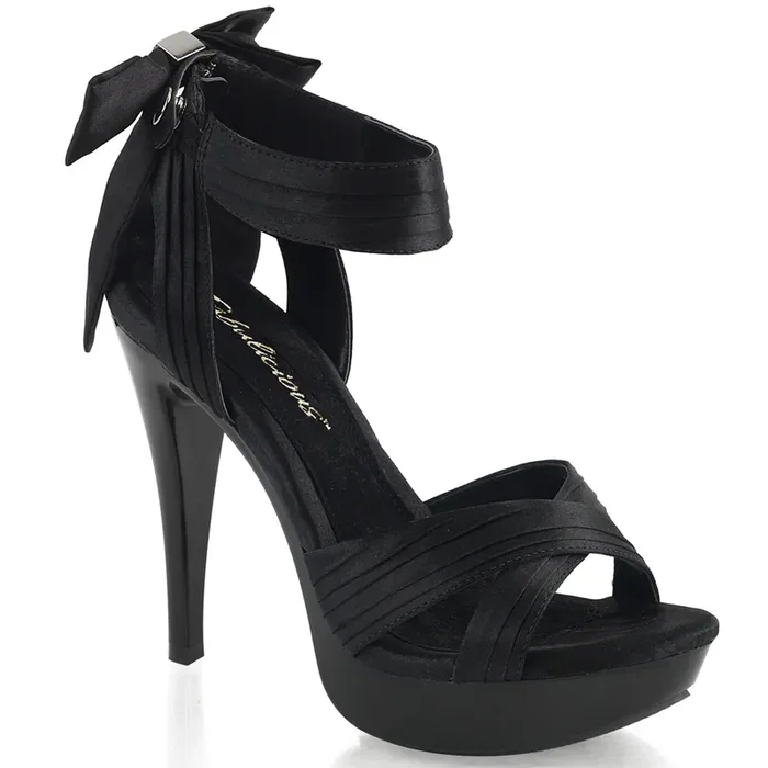 Cocktail-568 (High Heel Größe 6 – Gr. 36, High Heel Farbe Schwarz Satin)