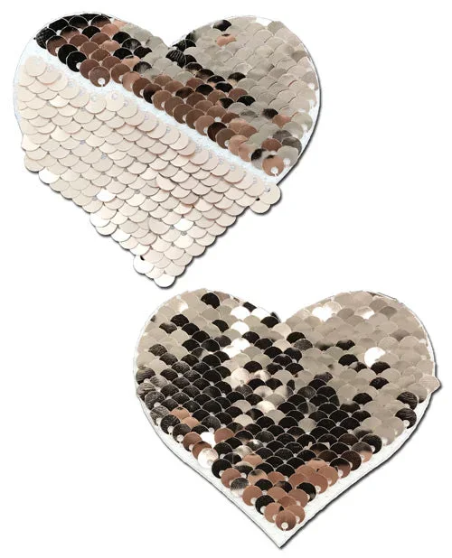 Color Changing Flip Sequins Heart – Rose Gold O/S