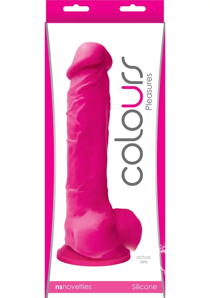 Colours Pleasures Silicone 8″ Dildo w/Suction Cup – Pink