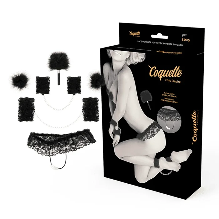 Coquette Chic Desire – Spitzen-Bondage-Set Deluxe Schwarz