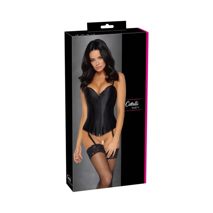Corsage aus feinem Mattsatin – „Schwarz“ – Größe – XL