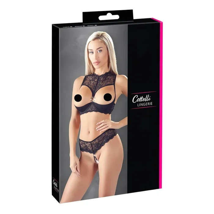 Cottelli – Offenes BH-Set (Schwarz) – 85B/L