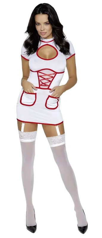 Cottelli Kostüme – Sexy Krankenschwester Kleid – Weiß
