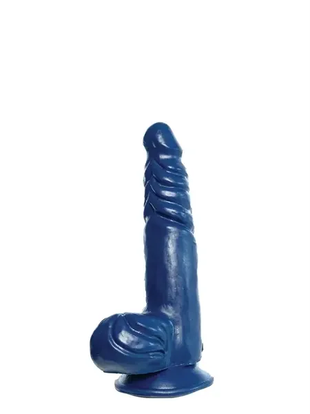 Crackstuffers Dildo realistisch mit Rillen – blau