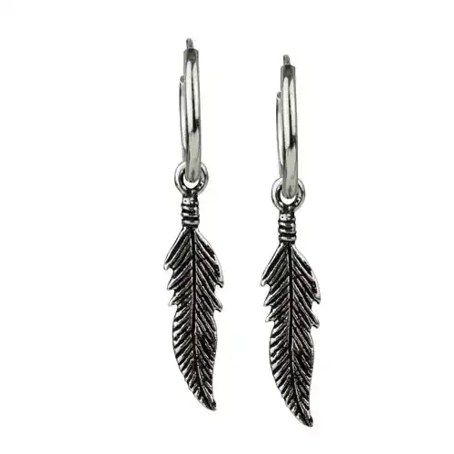 Creolen ‘Große Feder‘ aus 925 Silber