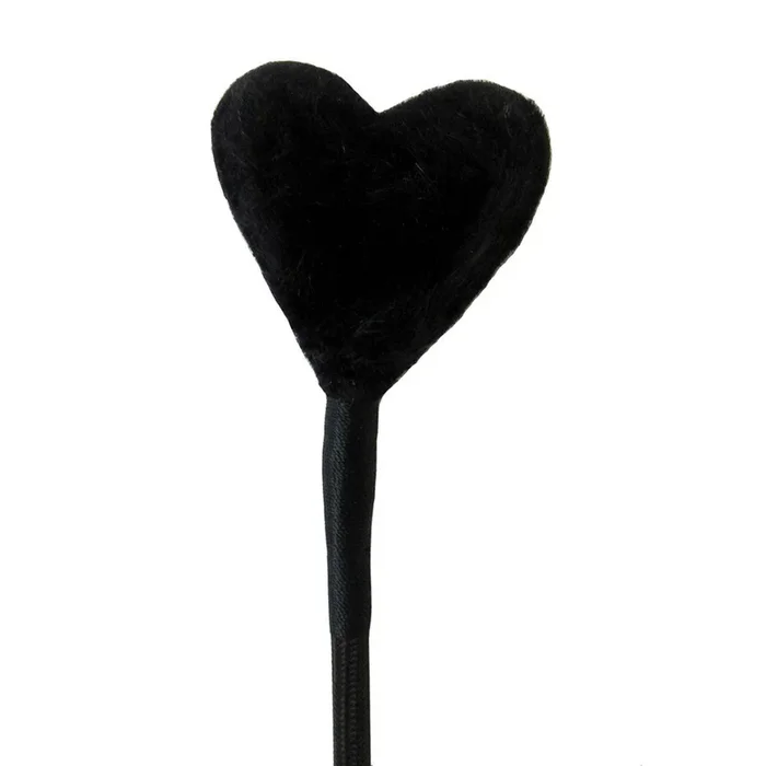Crop with Heart Fluff Tip – Black