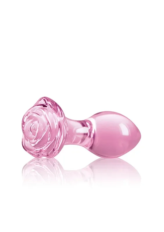 Crystal Glas-Plug mit Rosenbasis