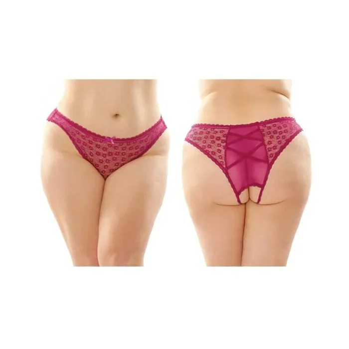 Daisy Crotchless Panty 6pk Q/S Berry