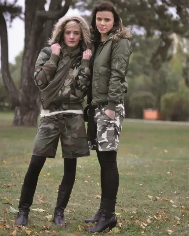 Damen Army Shorts (Grösse XS, Farbe Oliv)