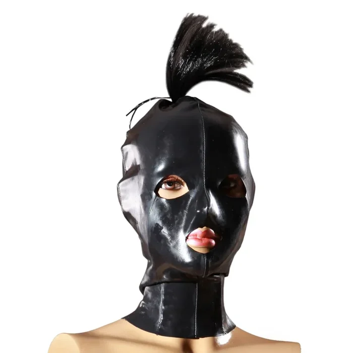 »Datex« – Maske mit Pferdeschwanz – Rot – Größe L-2XL