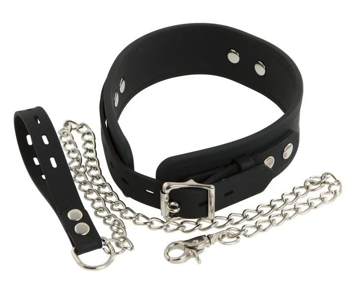 Deluxe Silikon Halsband mit Kette