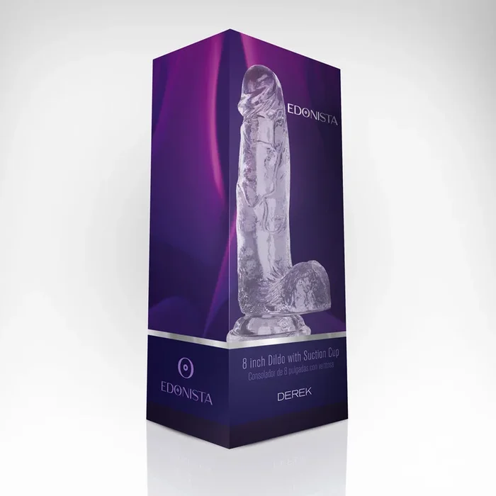 Derek 8“ Dildo With Suction Cup Clear