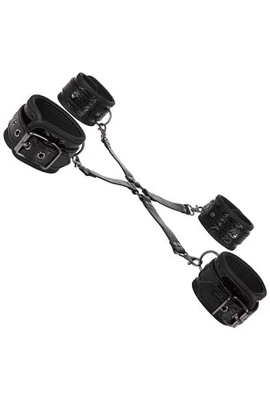 Diabolique Schwarzer Hog-Tie mit Handschellen
