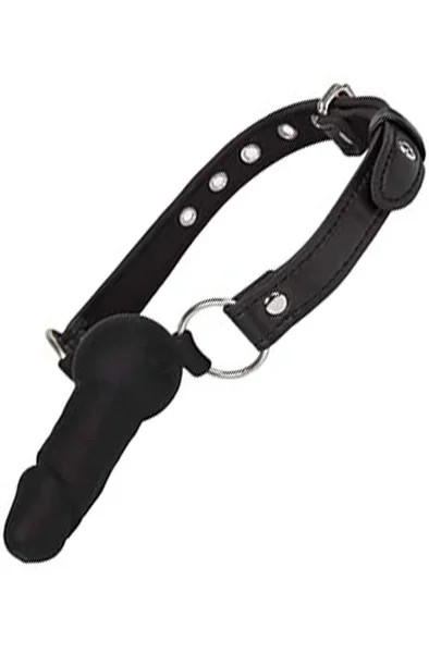 Diabolique Schwarzer Knebel mit Dildo