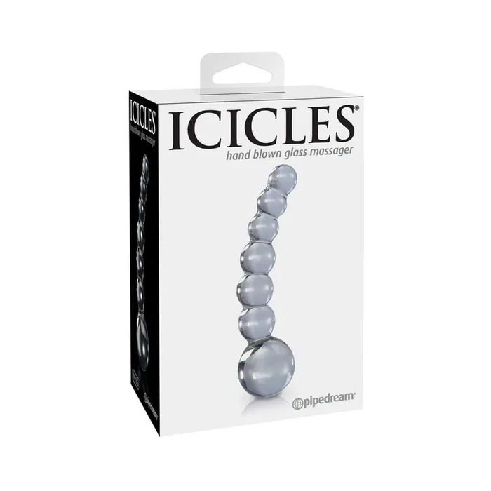 Dildo aus Glas »Icicles – No. 66« – mit Reizkugeln – Transparent