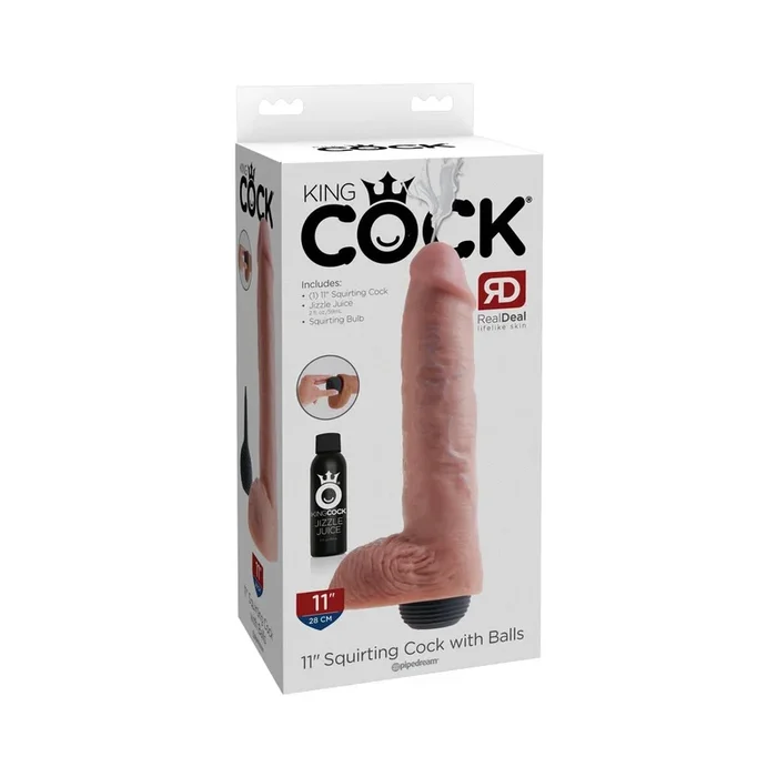 Dildo mit Spritzfunktion – 27 cm lang – Hautfarben
