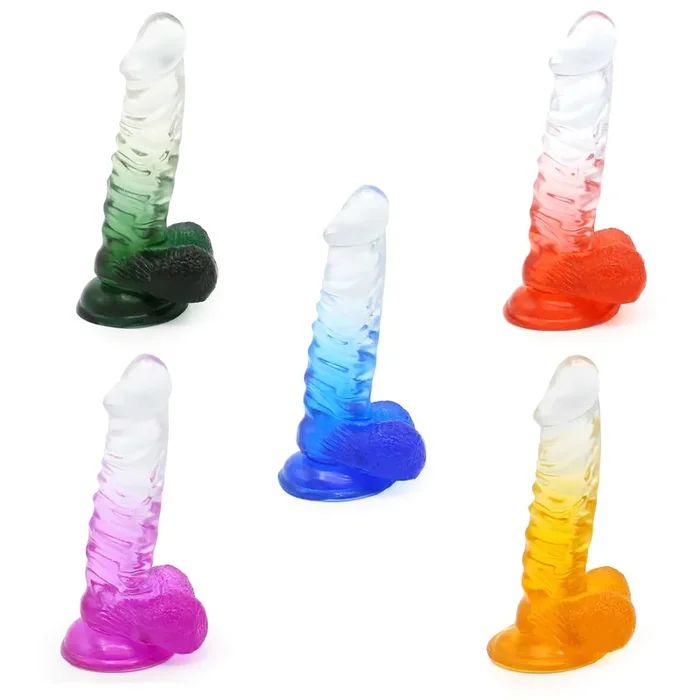 Dildo realistisch – transparent und farbig 18,5cm