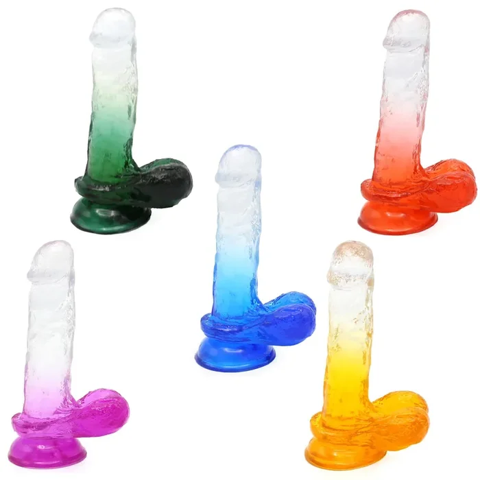Dildo realistisch – transparent und farbig 18cm
