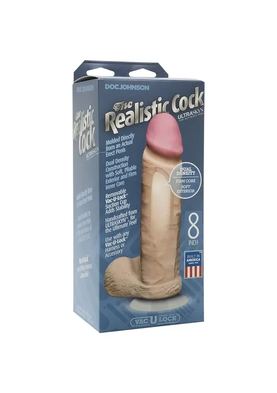 Dildo with Vac-U-Lock Suction Cup – ULTRASKYN – 8″ / 20 cm – Vanilla