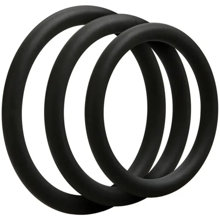 Doc Johnson – OptiMALE 3 Dünne Cockring-Set – Schwarz