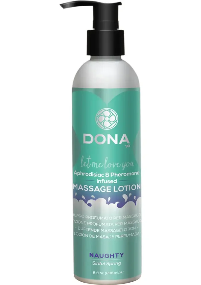 Dona Aphrodisiac and Pheromone Infused Massage Lotion Naughty Sinful Spring 8 Ounce