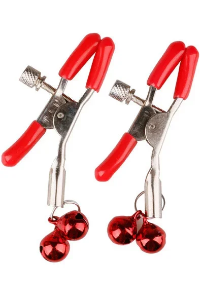 Doppel Bell Brustwarzenklemmen Rot