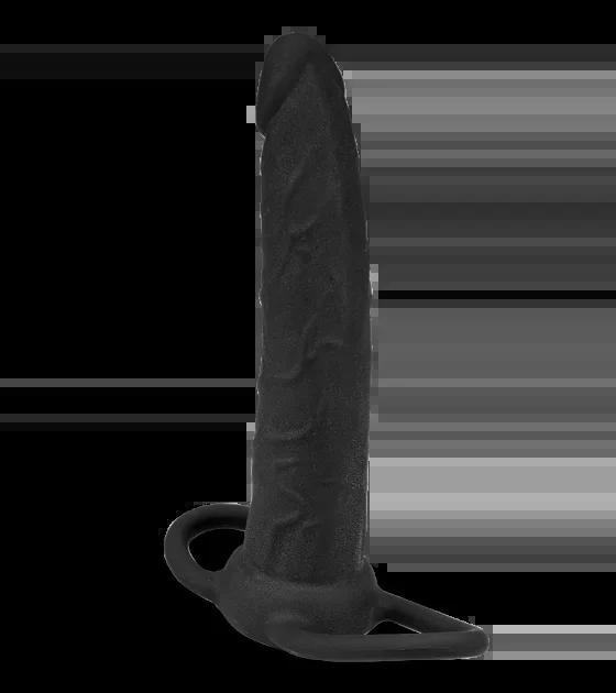 Doppeldildo mit Penis- und Hodenring