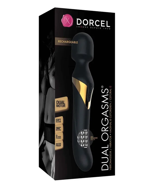 Dorcel Dual Orgasms Wand Vibrator – Black/Gold