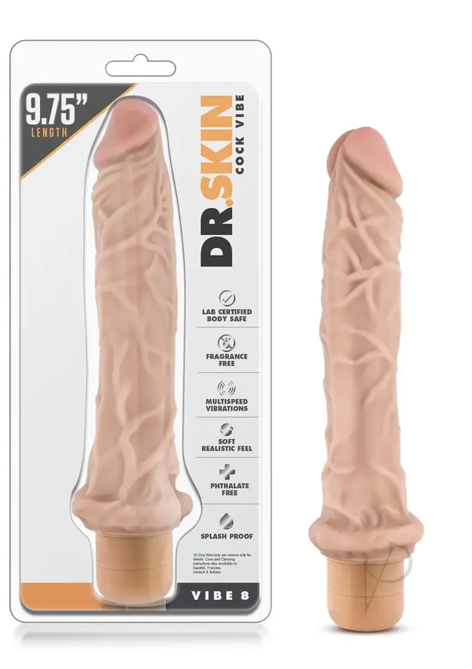 Dr. Skin Cock Vibe 08 Realistic Vibrator Showerproof Natural 9.75