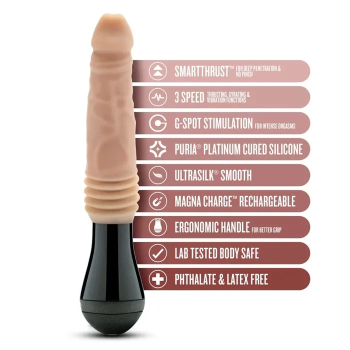 Dr. Skin Silikon – Dr. Knight – Stoßender und vibrierender Dildo – Beige